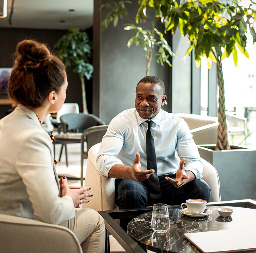 business meeting man and woman